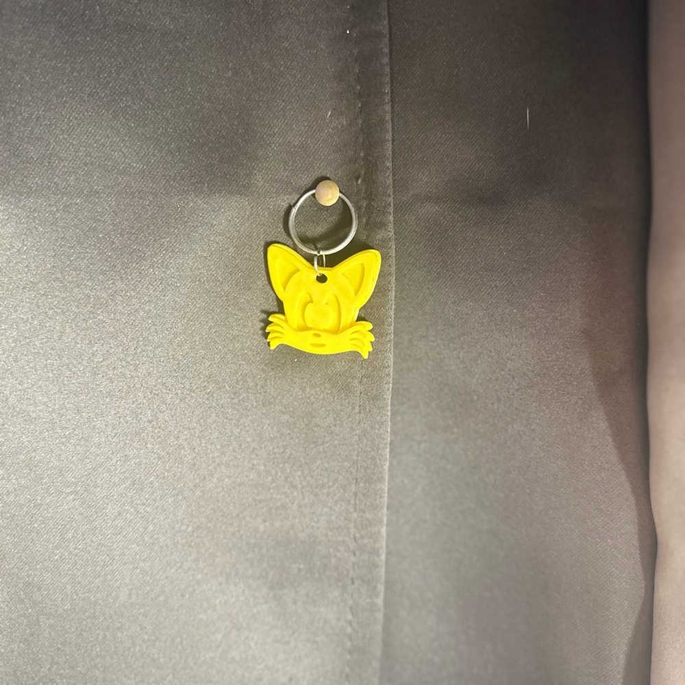 Yellow Cat Keychain Accessory